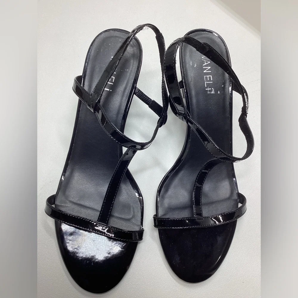 Vaneli Mohan T-strap Wedge Sandals In Black Size 9.5 - Picture 7 of 11